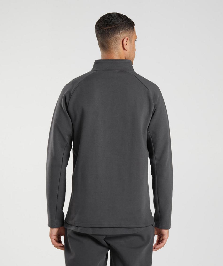 Gymshark Rest Day 1/4 Zip Muške Accessories Crne Sive | HR 2768FDN